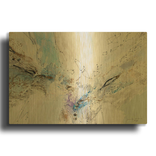 'Seafoam Neutral 3' By Jennifer Gardner Gold Metal Wall Art