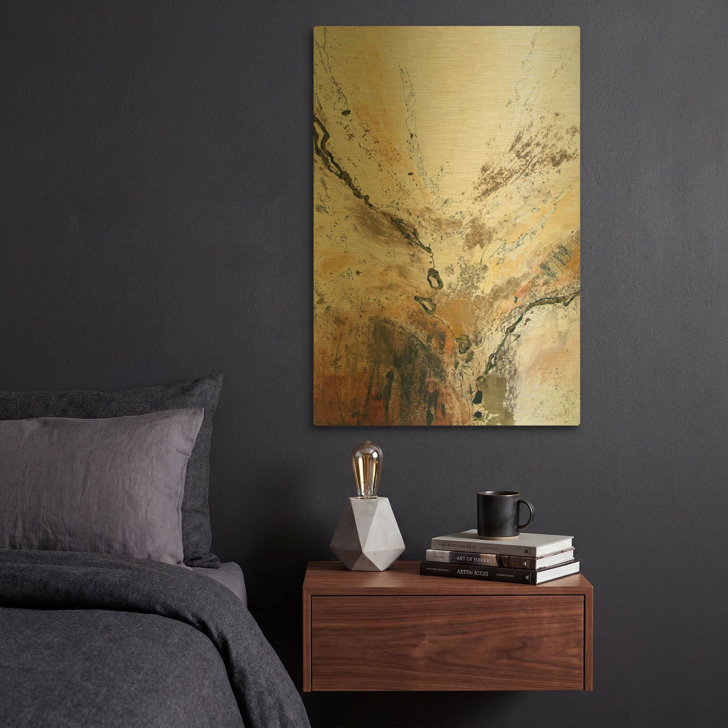 'Black and Gold Series 4' By Jennifer Gardner Gold Metal Wall Art
