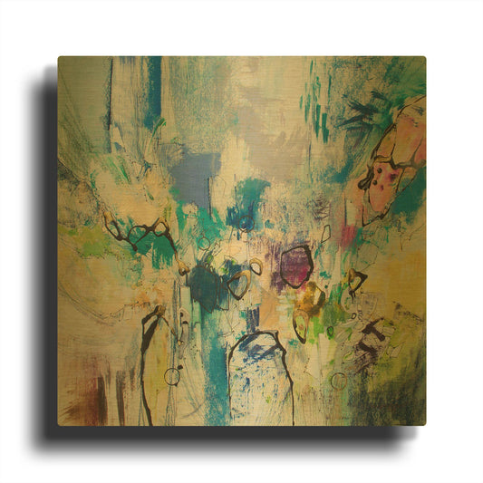 'Blue Series 17' By Jennifer Gardner Gold Metal Wall Art