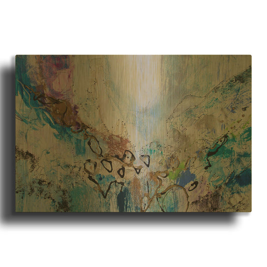 'Blue Series 14' By Jennifer Gardner Gold Metal Wall Art
