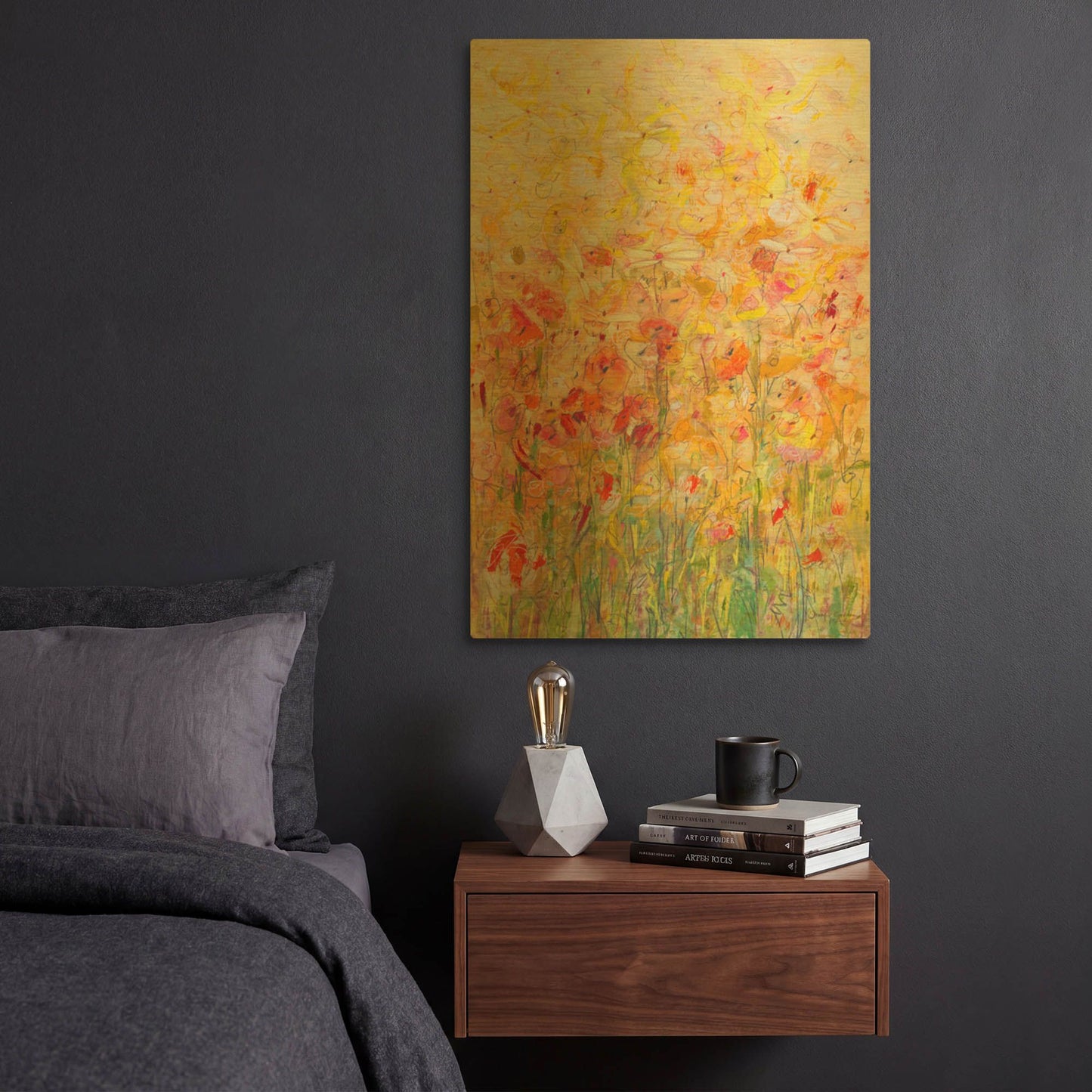 'Daisy Chain 16' By Jennifer Gardner Gold Metal Wall Art
