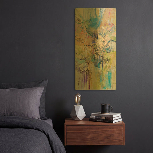'Blue Series 13' By Jennifer Gardner Gold Metal Wall Art