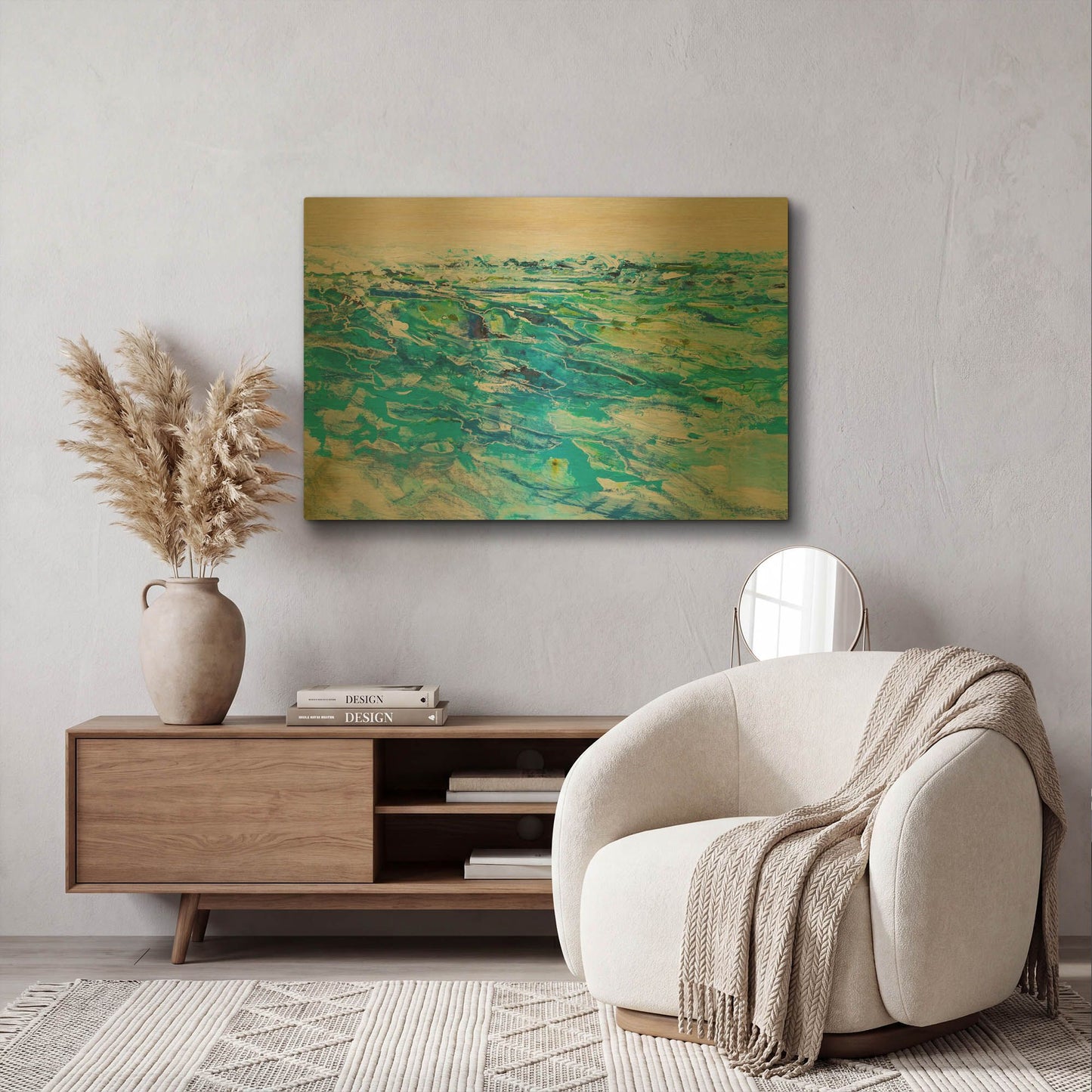 'Ocean 2' By Jennifer Gardner Gold Metal Wall Art