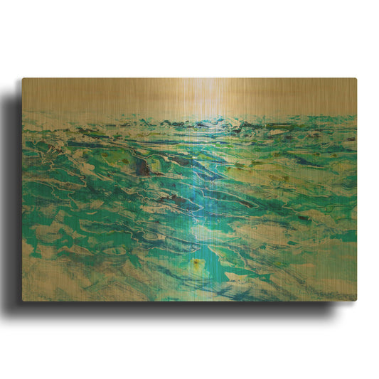 'Ocean 2' By Jennifer Gardner Gold Metal Wall Art