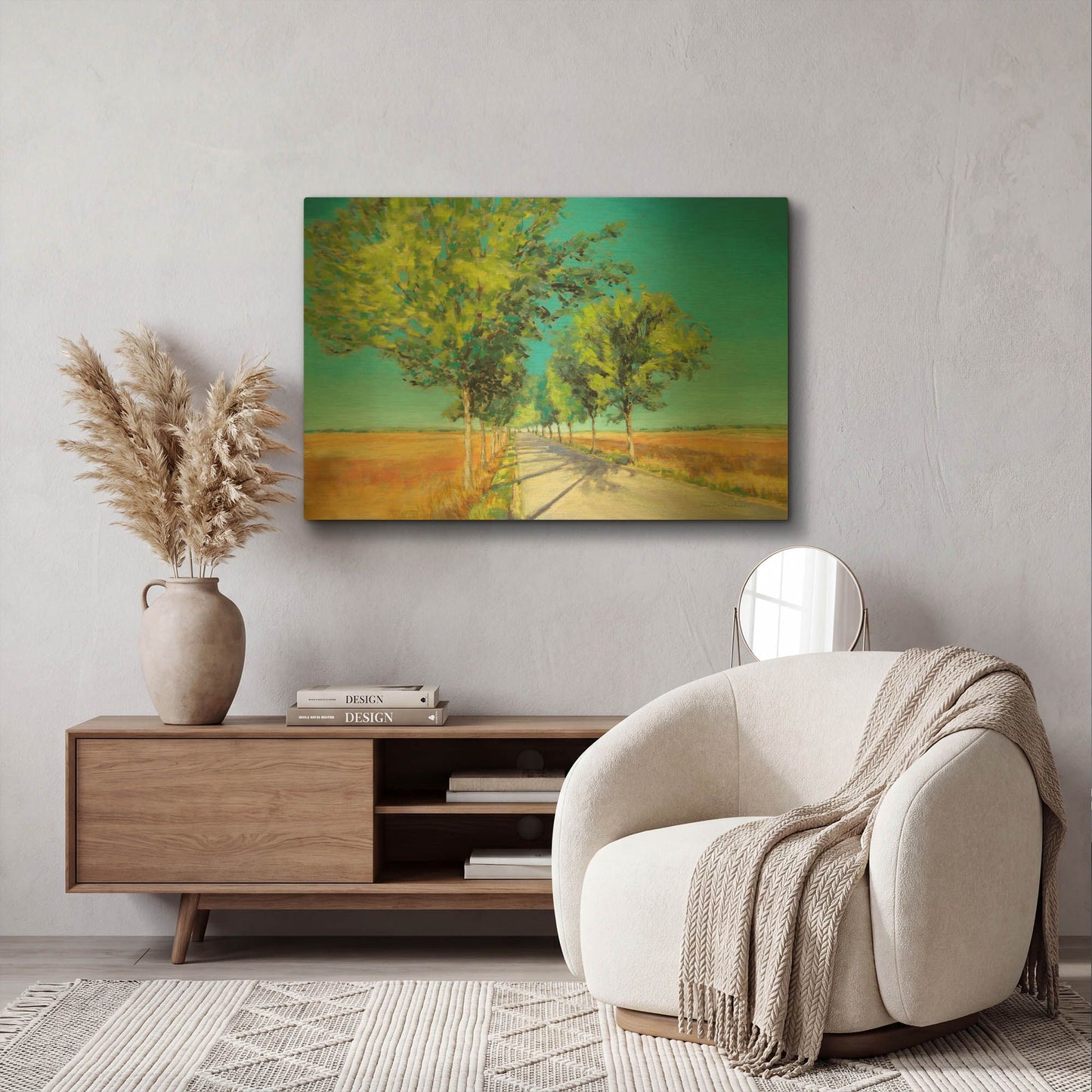 'Avenue of Trees Champagne France IV' By Jennifer Gardner Gold Metal Wall Art