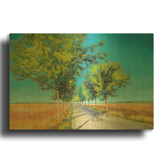 'Avenue of Trees Champagne France IV' By Jennifer Gardner Gold Metal Wall Art