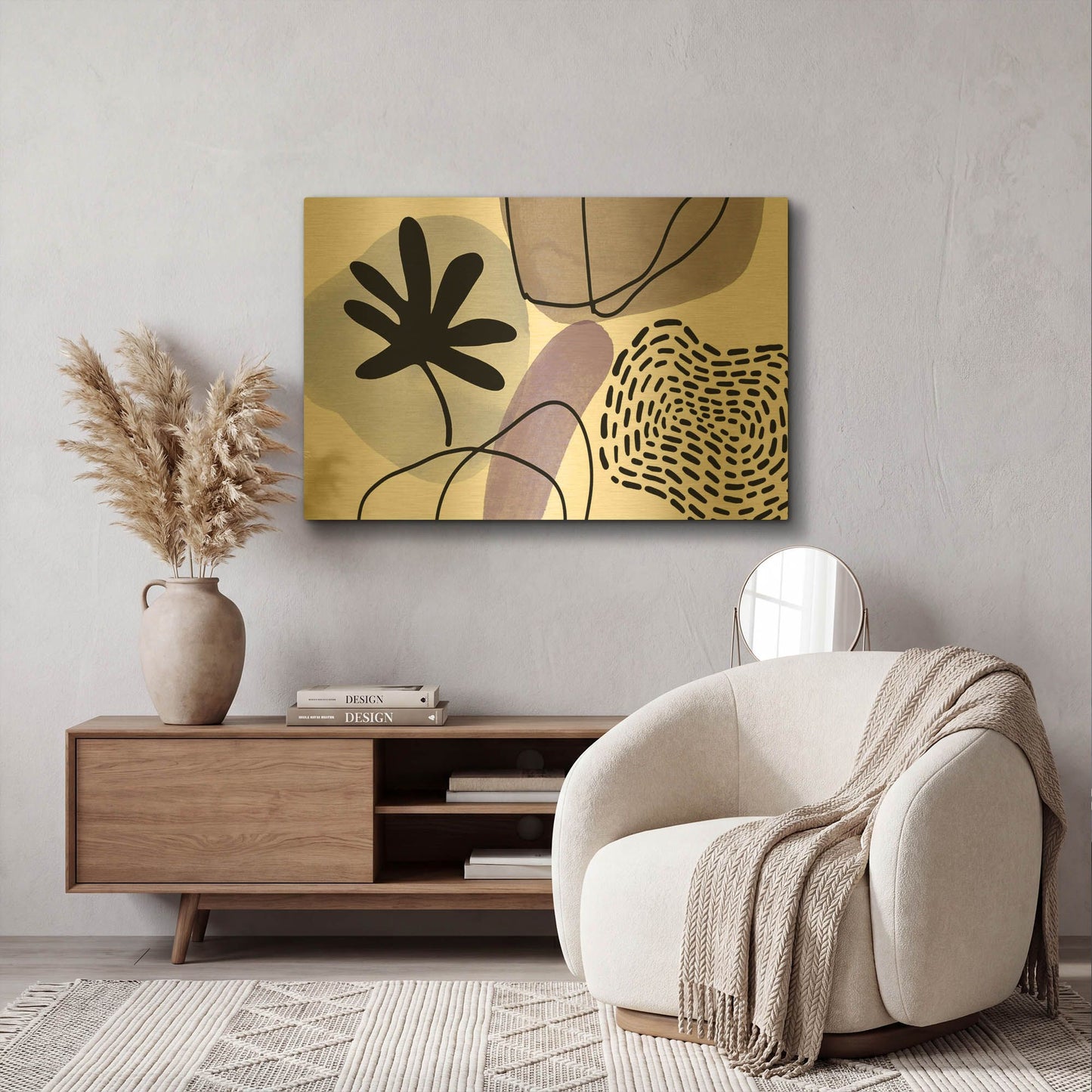 'Lawn in the Woods 9' By Irena Orlov Gold Metal Wall Art