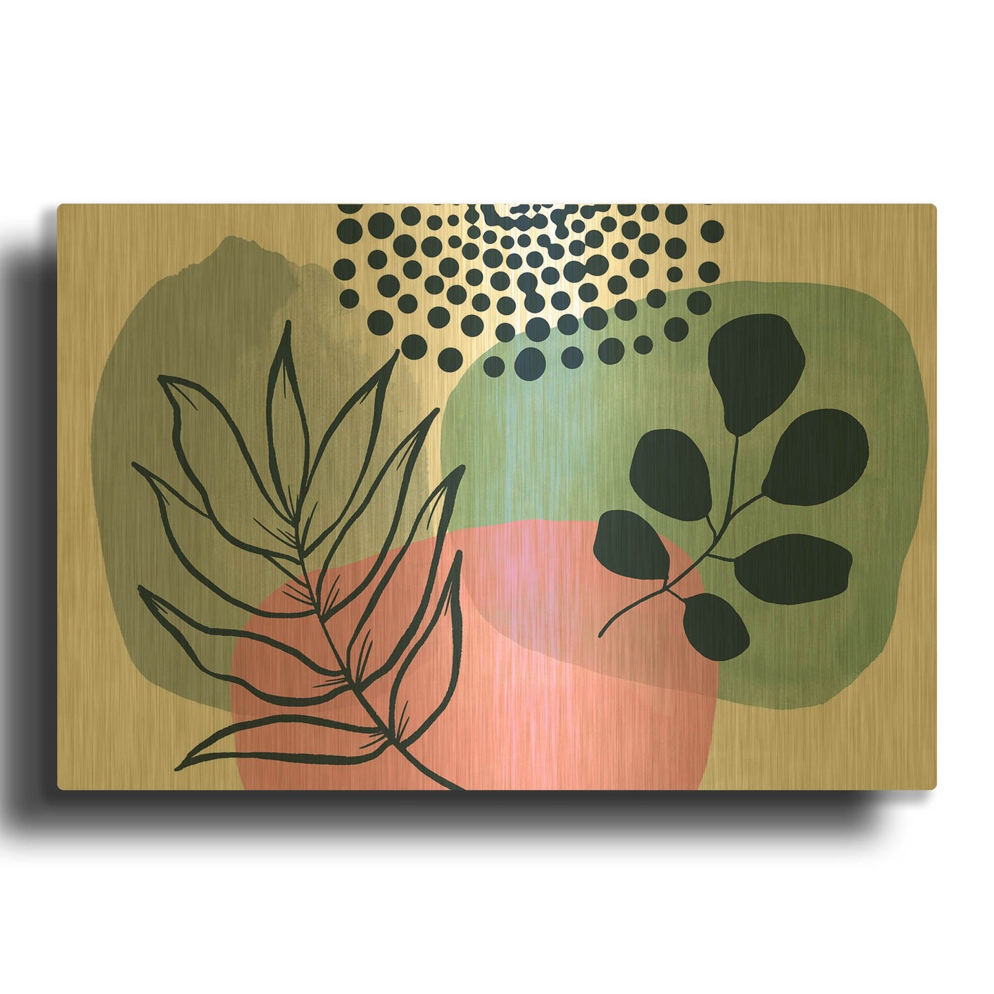 'Lawn in the Woods 1' By Irena Orlov Gold Metal Wall Art
