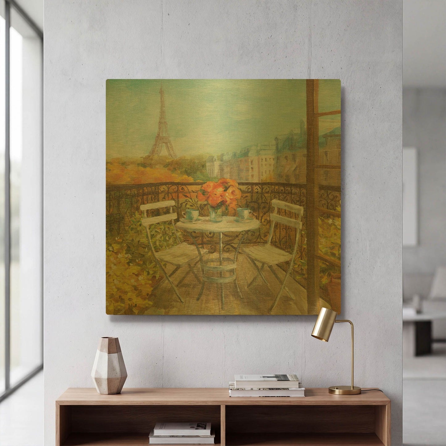 'September In Paris' By Danhui Nai Gold Metal Wall Art