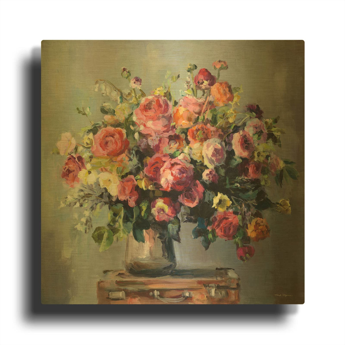 'Abundant Bouquet' By Marilyn Borglum Gold Metal Wall Art