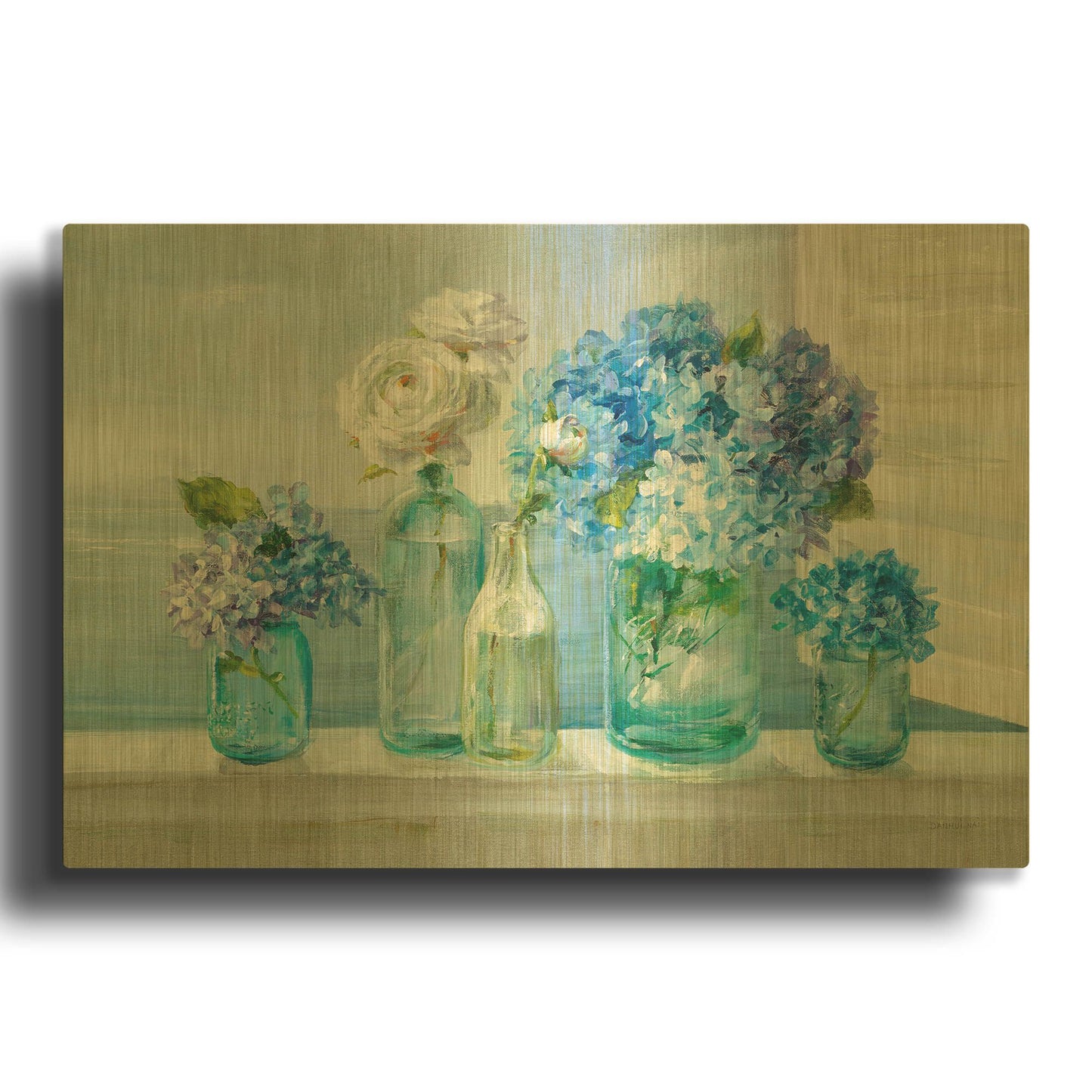 'A Beautiful Day at the Beach' By Danhui Nai Gold Metal Wall Art