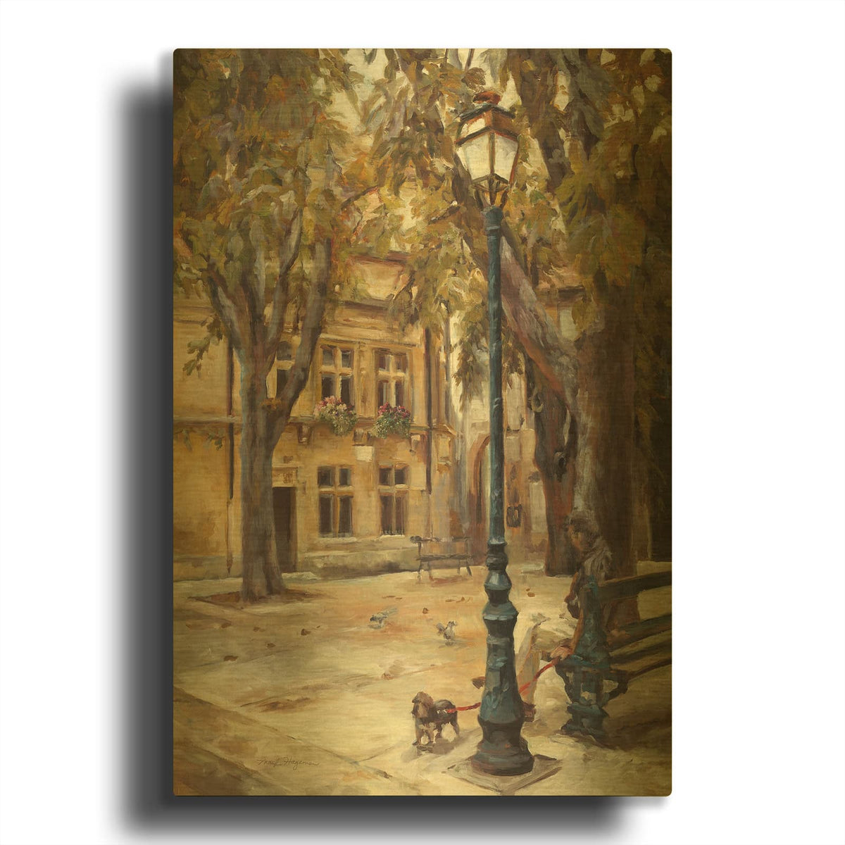 'Provence Village II' By Marilyn Borglum Gold Metal Wall Art