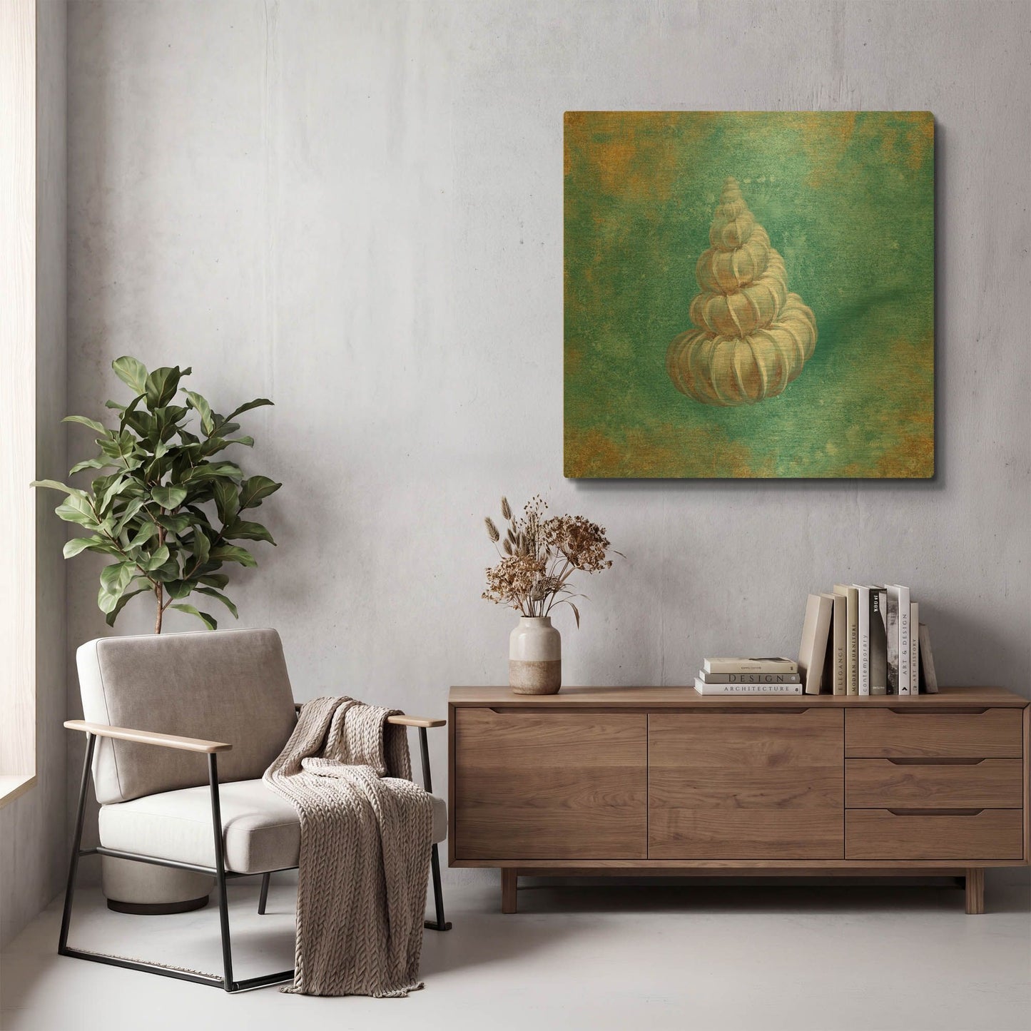 'Treasures From The Sea II' By Danhui Nai Gold Metal Wall Art