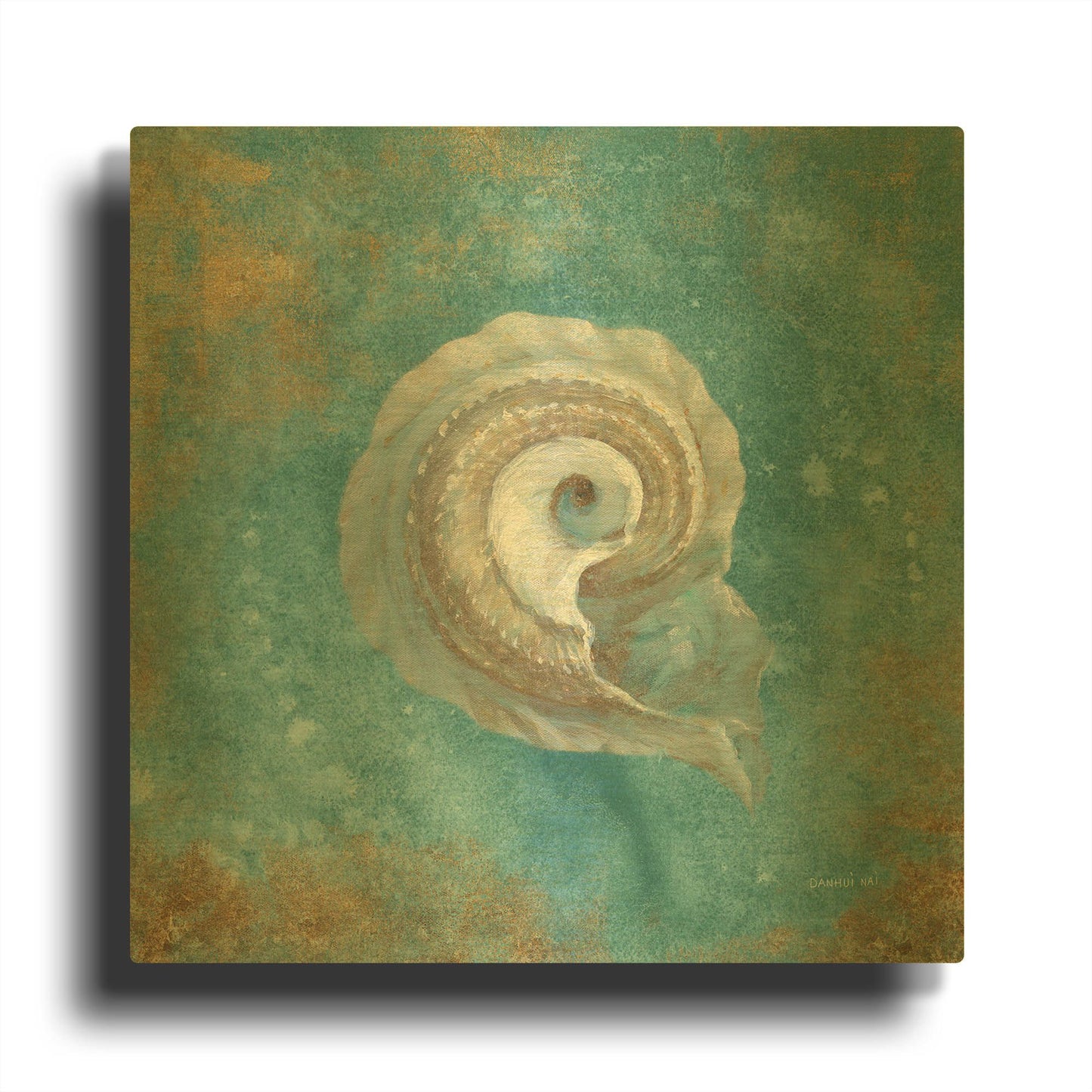 'Treasures From The Sea III' By Danhui Nai Gold Metal Wall Art