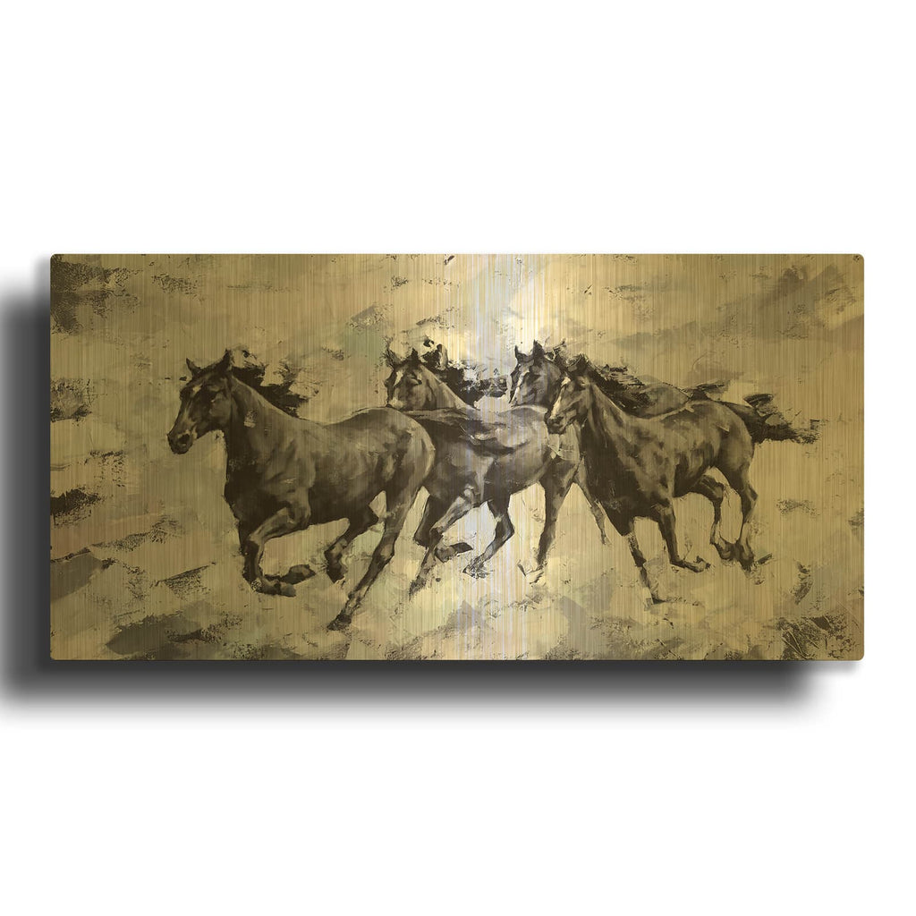 'Gallop' By Alexander Gunin Gold Metal Wall Art