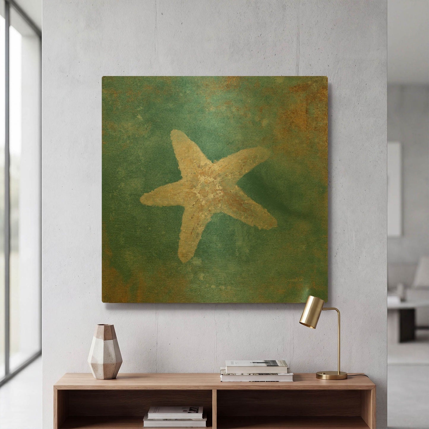 'Treasures From The Sea IV' By Danhui Nai Gold Metal Wall Art