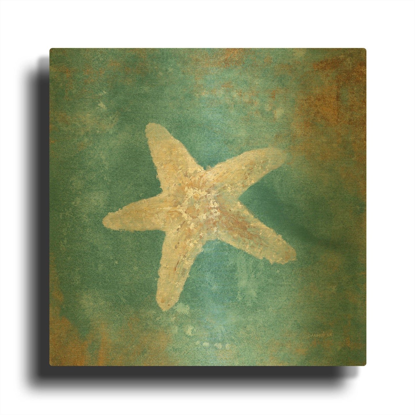 'Treasures From The Sea IV' By Danhui Nai Gold Metal Wall Art