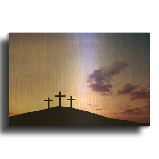 'Three Crosses,' By LUXE Gold Metal Wall Art
