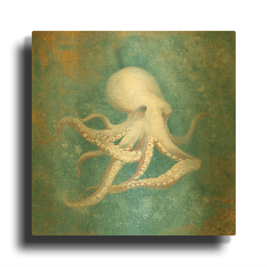 'Treasures From The Sea V' By Danhui Nai Gold Metal Wall Art