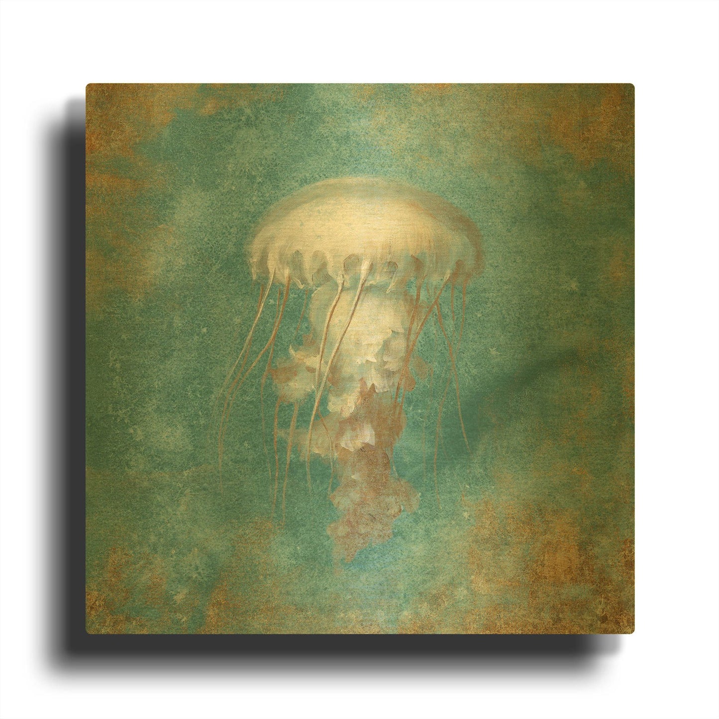 'Treasures From The Sea VI' By Danhui Nai Gold Metal Wall Art