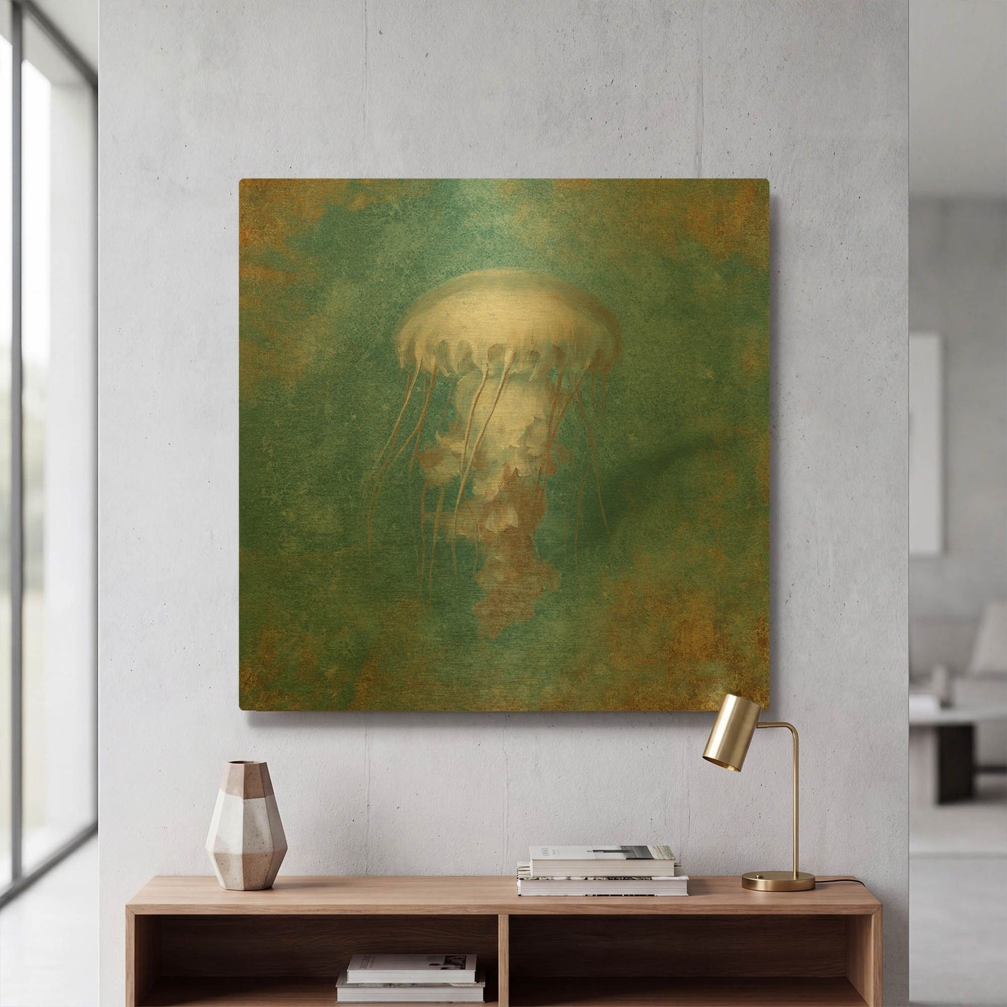 'Treasures From The Sea VI' By Danhui Nai Gold Metal Wall Art