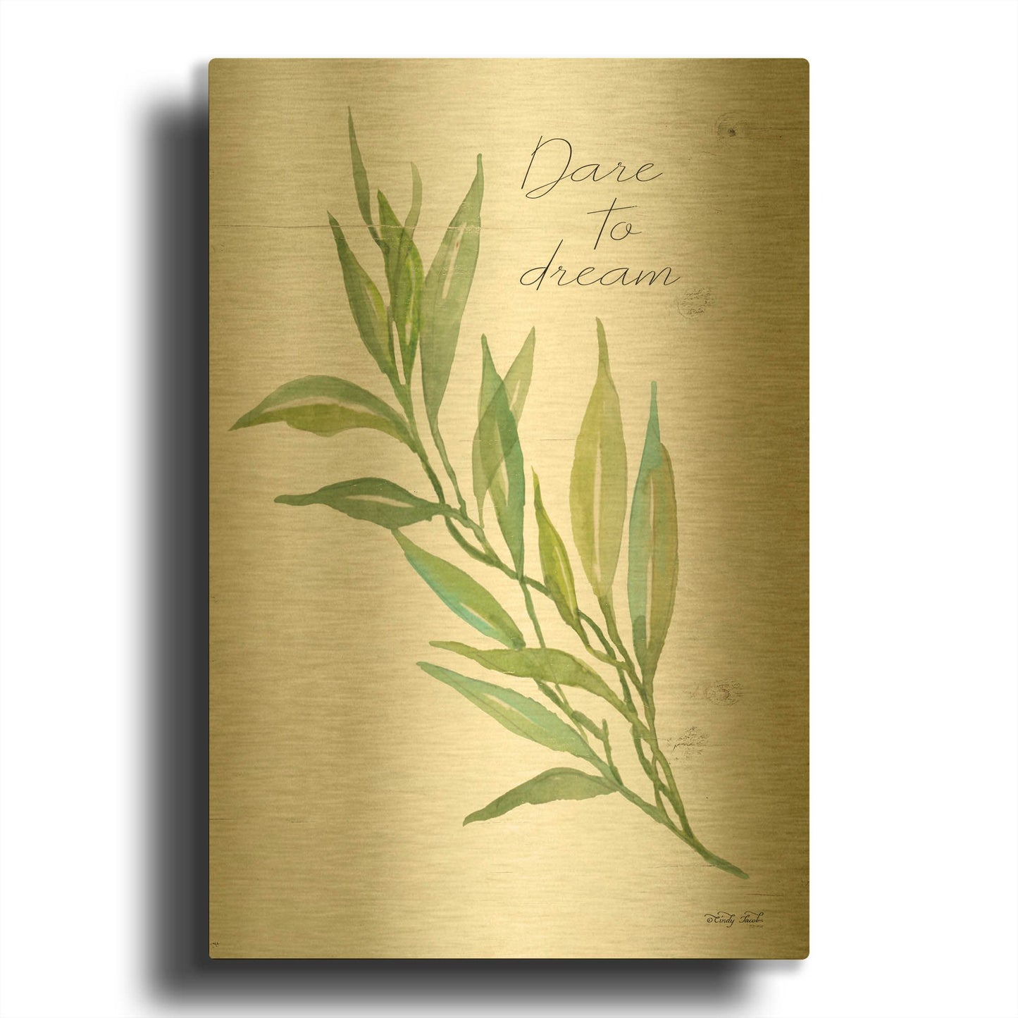 'Dare to Dream' By Cindy Jacobs Gold Metal Wall Art