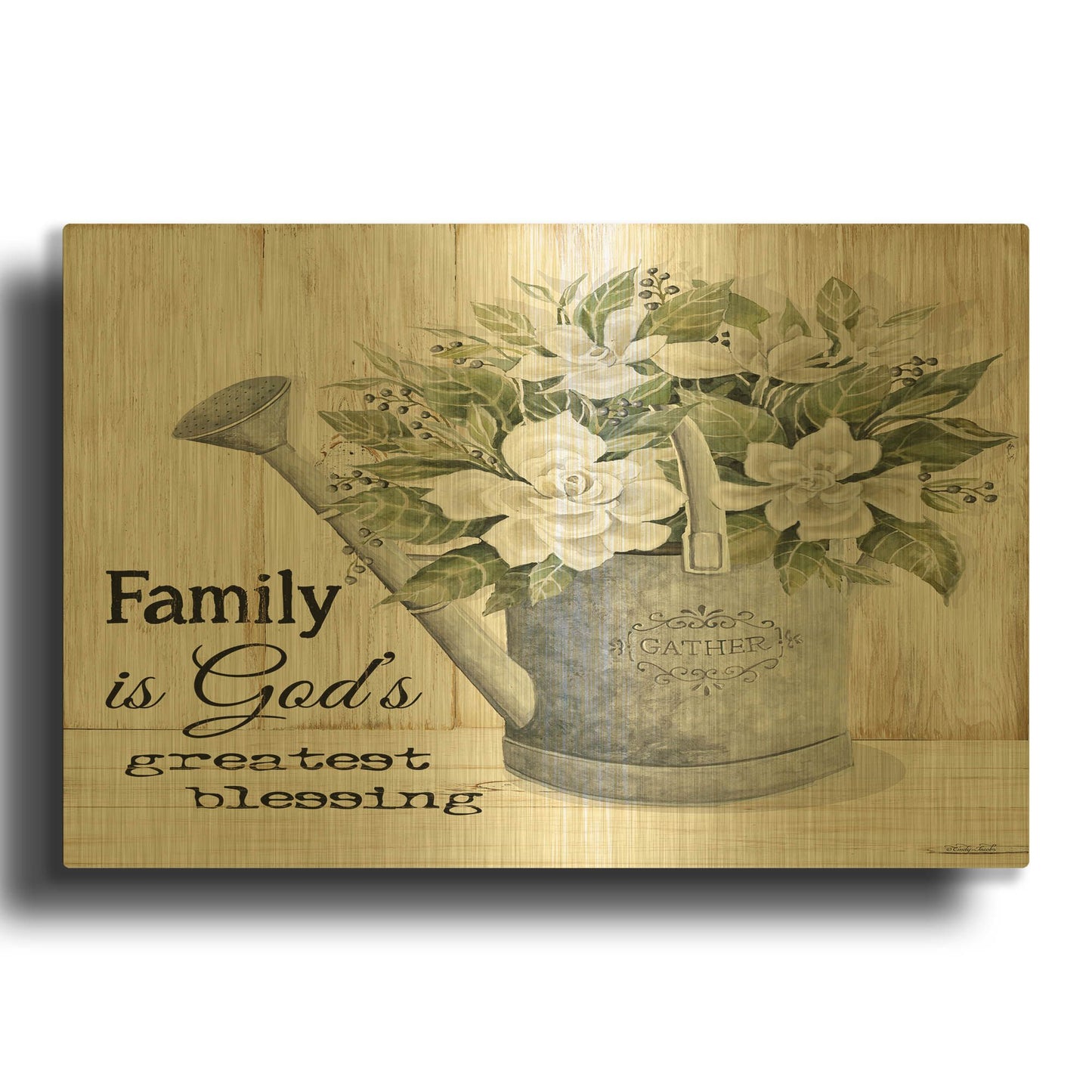 'Family is God' By Cindy Jacobs Gold Metal Wall Art