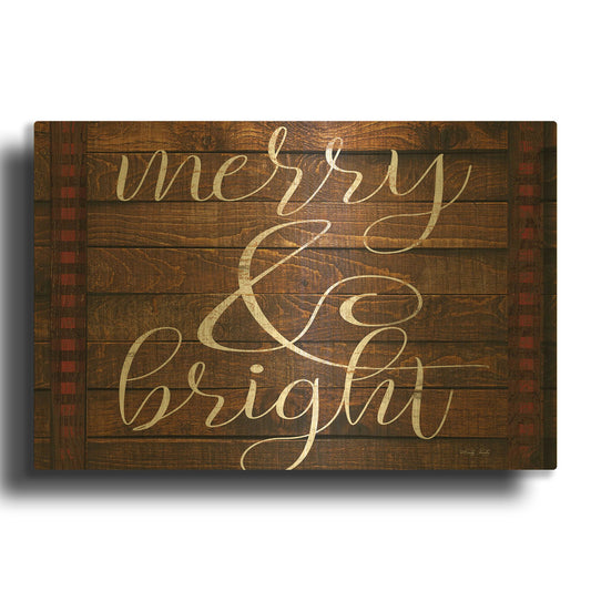 'Merry & Bright on Wood Panels' By Cindy Jacobs Gold Metal Wall Art