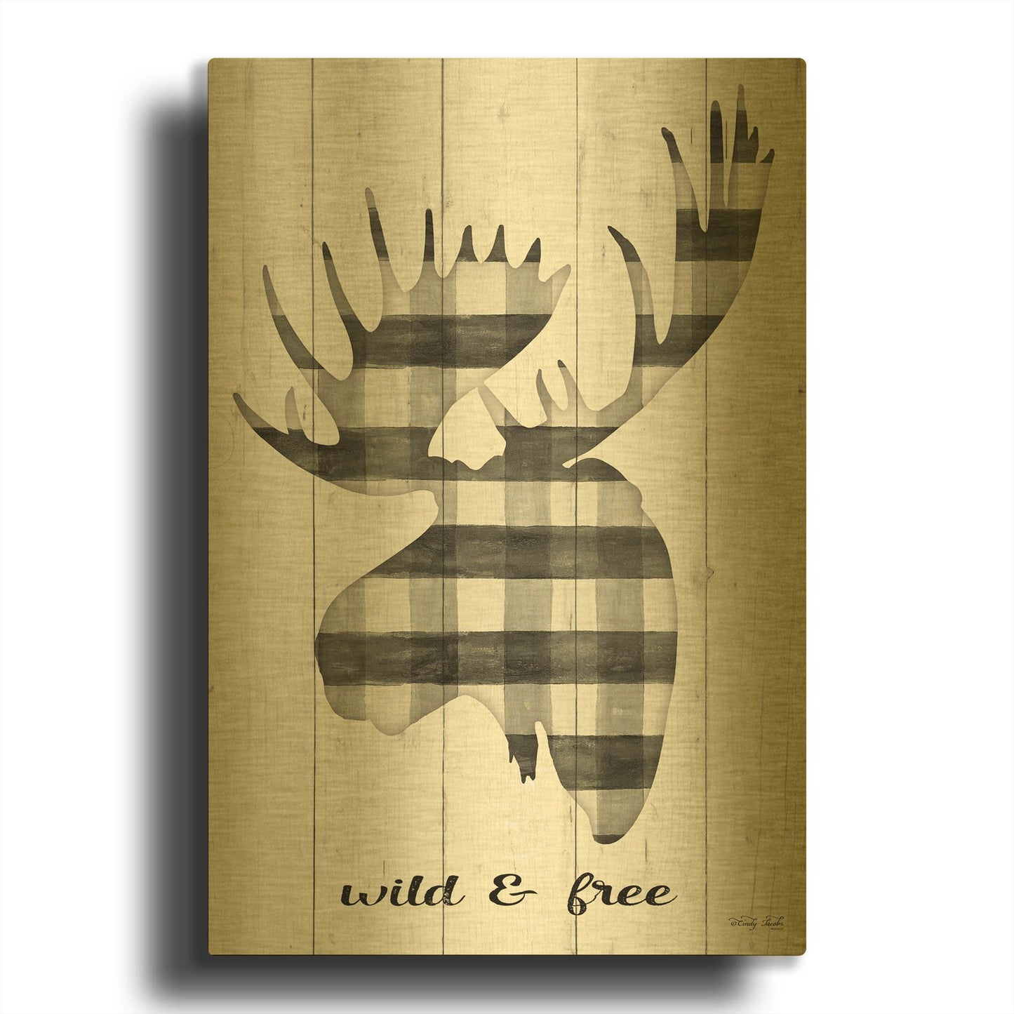 'Wild & Free' By Cindy Jacobs Gold Metal Wall Art