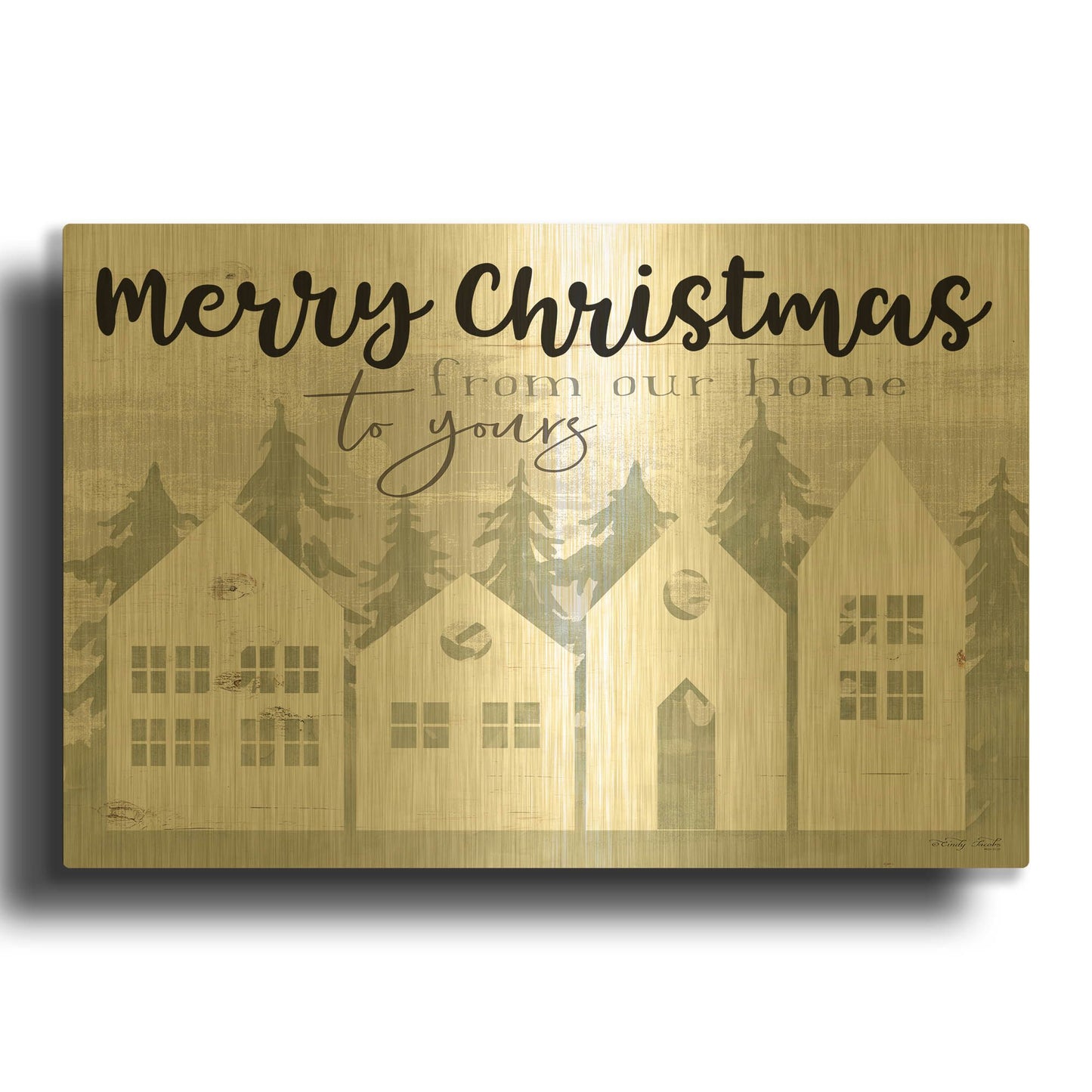 'From Our House to Yours' By Cindy Jacobs Gold Metal Wall Art