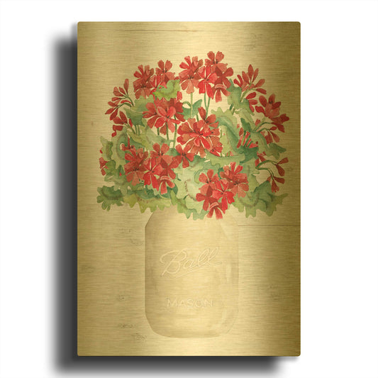 'Patriotic White Jar' By Cindy Jacobs Gold Metal Wall Art
