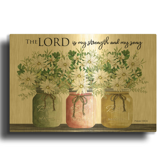 'The Lord is My Strength and My Song' By Cindy Jacobs Gold Metal Wall Art