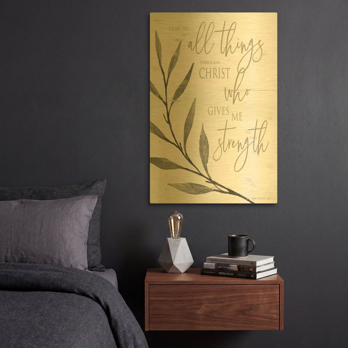 'I Can Do All Things Through Christ' By Cindy Jacobs Gold Metal Wall Art