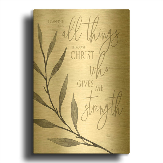 'I Can Do All Things Through Christ' By Cindy Jacobs Gold Metal Wall Art