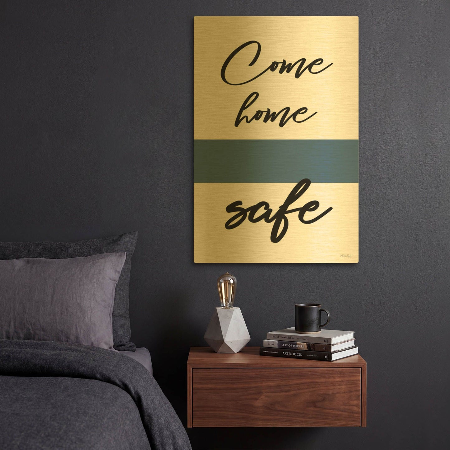 'Come Home Safe' By Cindy Jacobs Gold Metal Wall Art