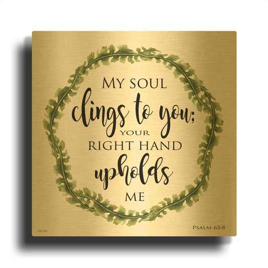 'My Soul Clings to You Wreath' By Cindy Jacobs Gold Metal Wall Art