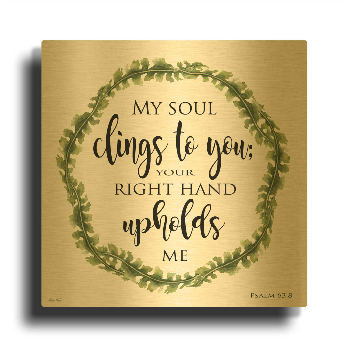 'My Soul Clings to You Wreath' By Cindy Jacobs Gold Metal Wall Art