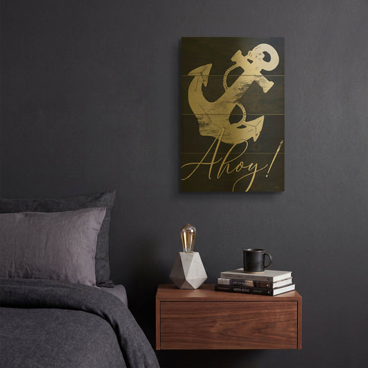 'Anchor Ahoy' By Cindy Jacobs Gold Metal Wall Art