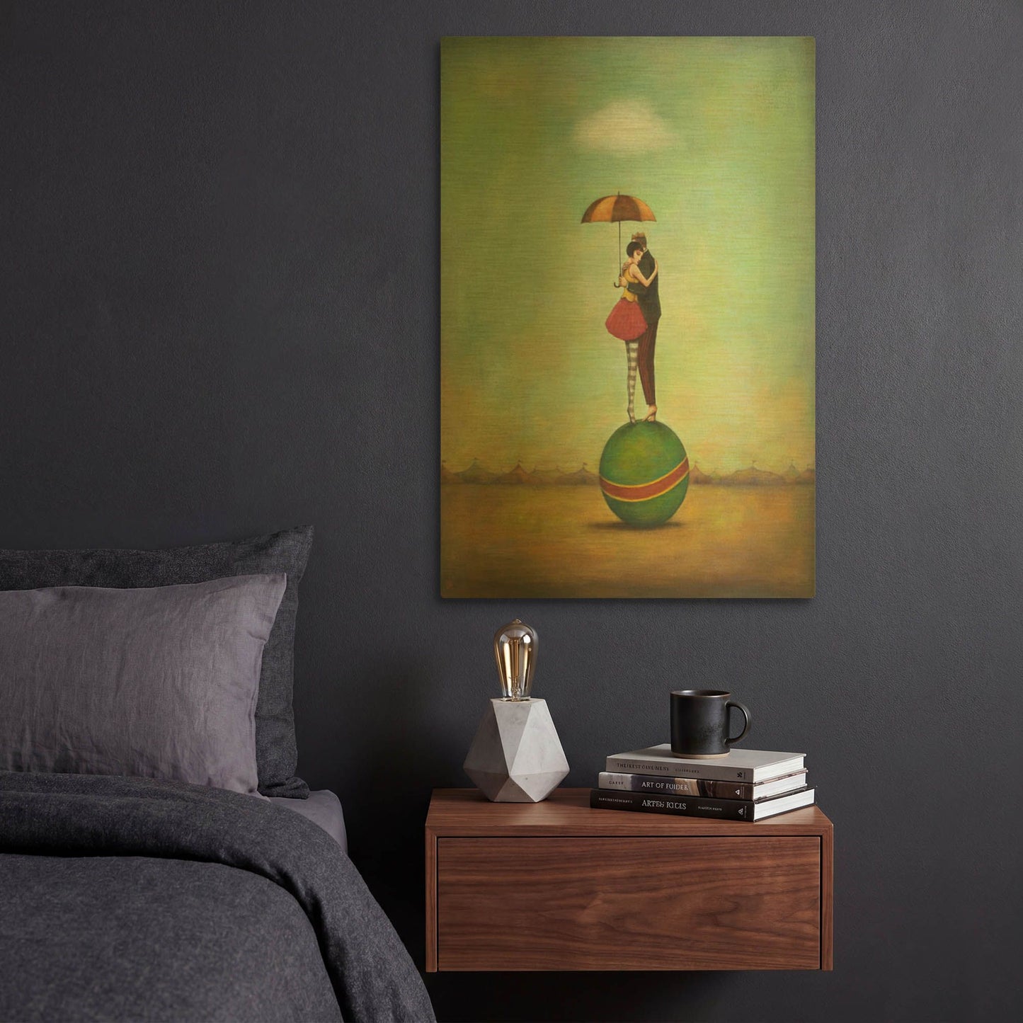 'Circus Romance' By Duy Huynh Gold Metal Wall Art