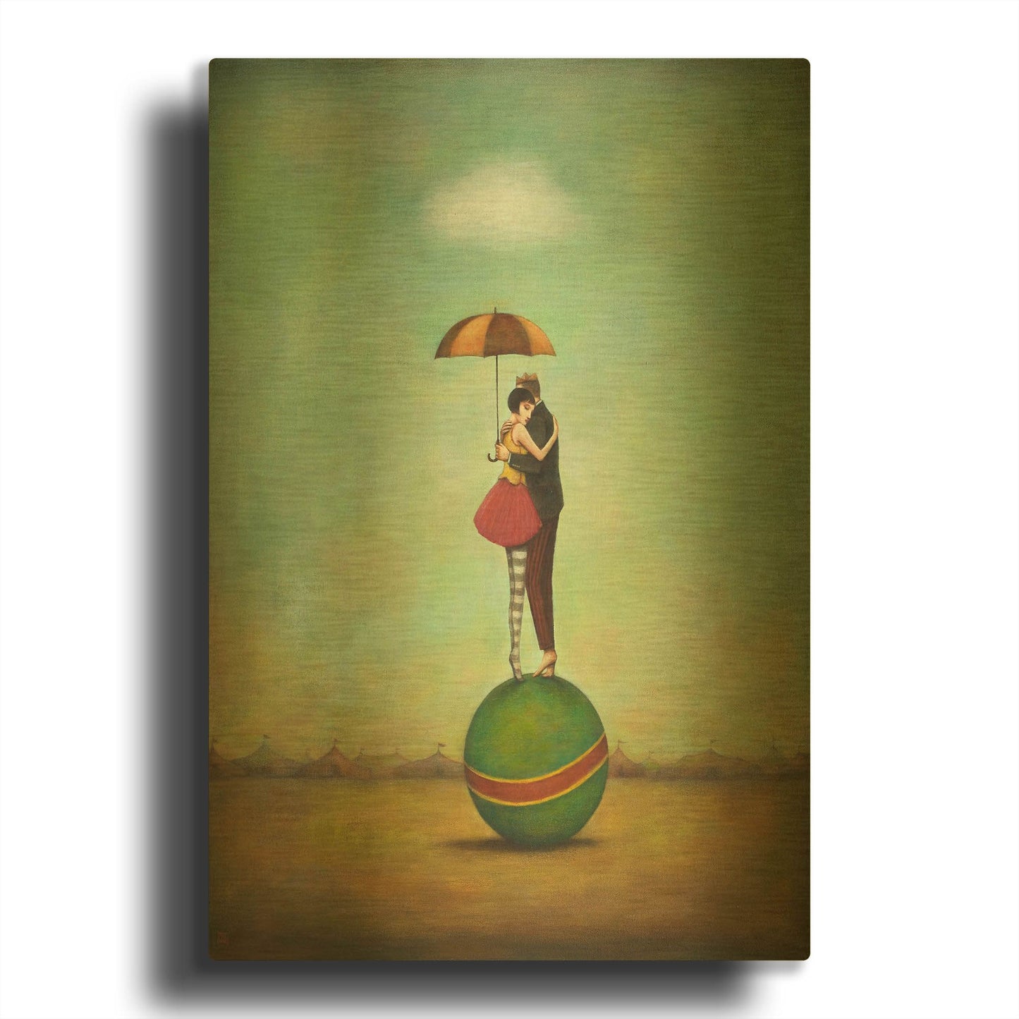 'Circus Romance' By Duy Huynh Gold Metal Wall Art