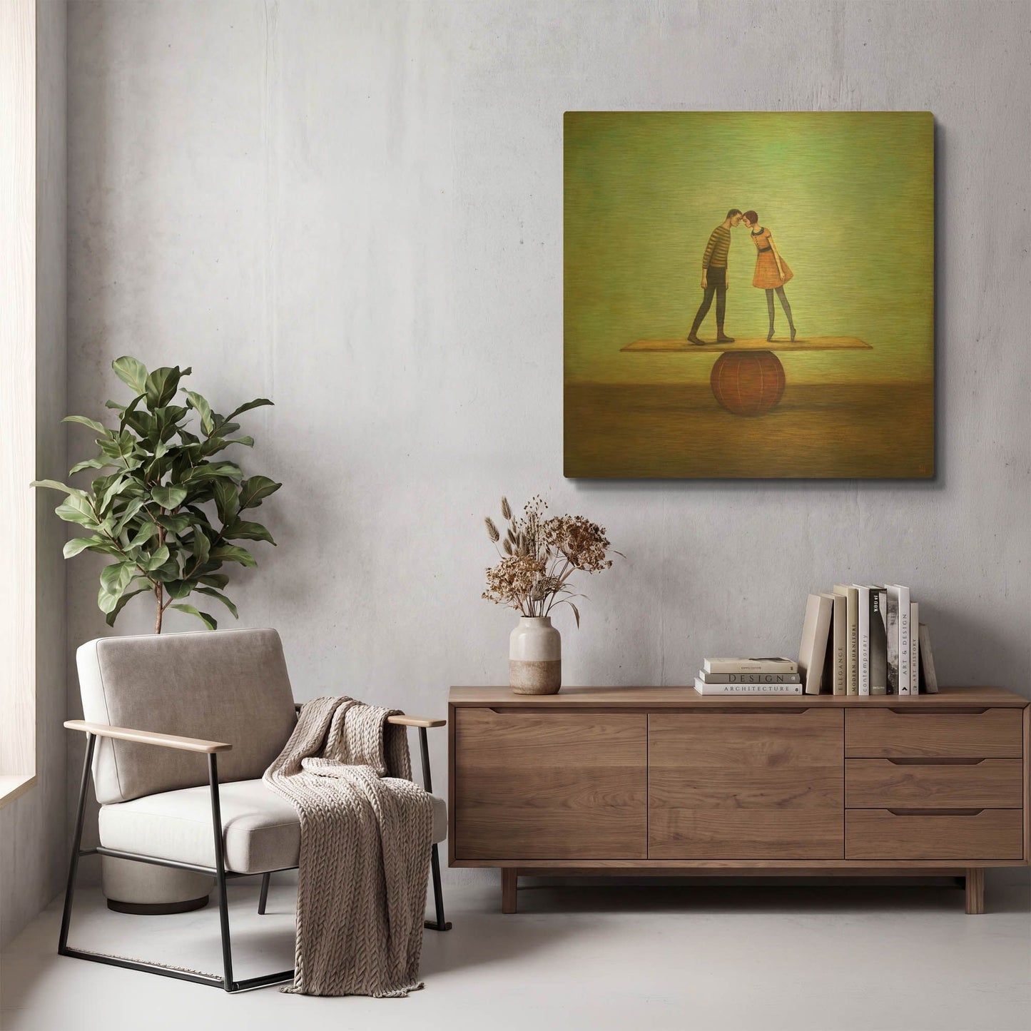 'Finding Equilibrium' By Duy Huynh Gold Metal Wall Art