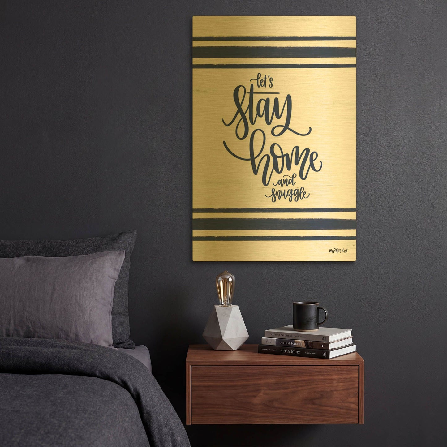 'Let' By Imperfect Dust Gold Metal Wall Art