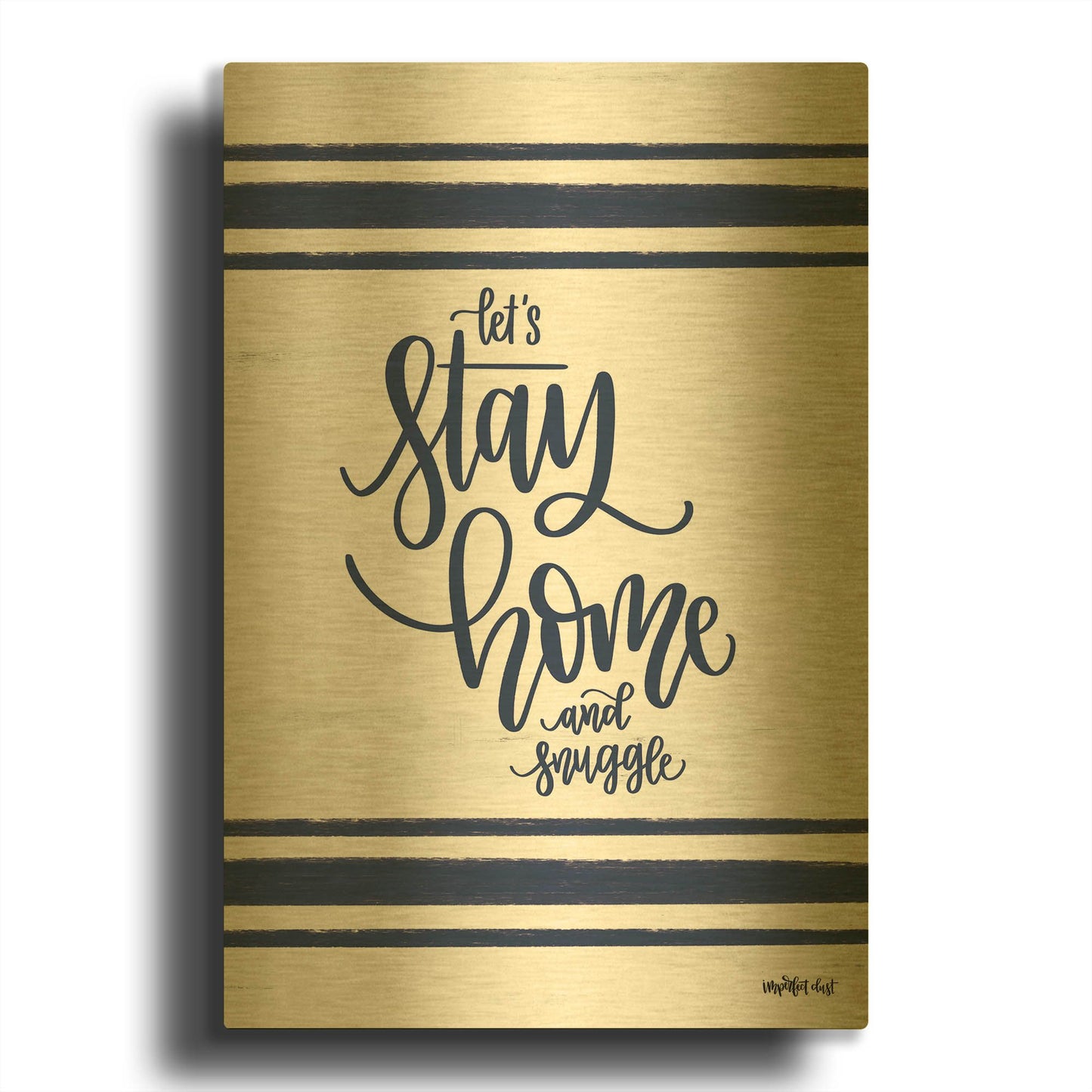 'Let' By Imperfect Dust Gold Metal Wall Art