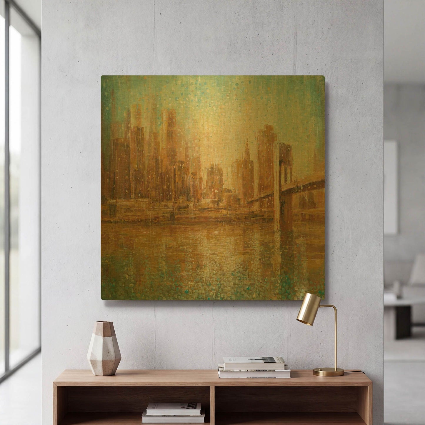 'Champagne City' By Danhui Nai Gold Metal Wall Art