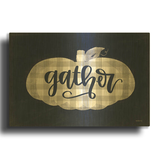 'Gather Pumpkin' By Imperfect Dust Gold Metal Wall Art