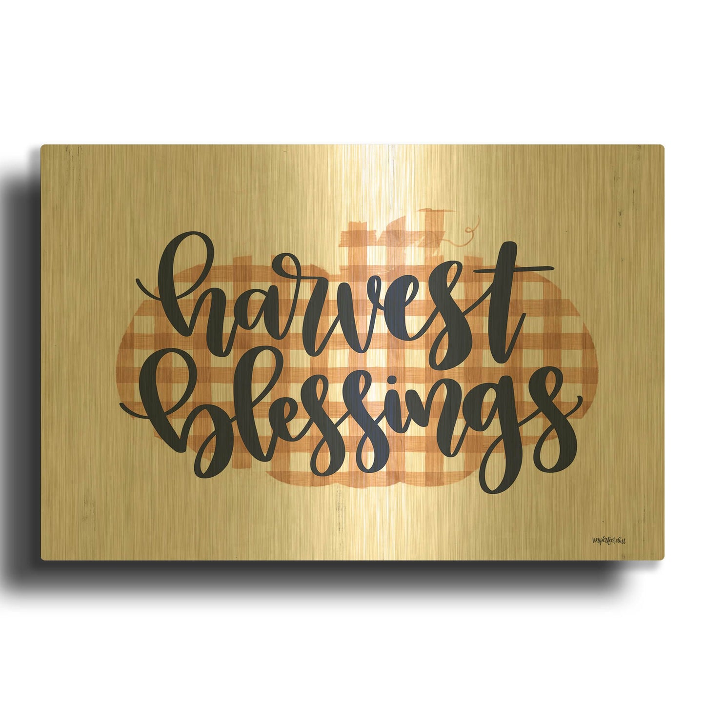 'Harvest Blessings' By Imperfect Dust Gold Metal Wall Art