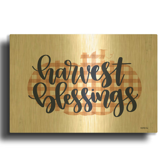 'Harvest Blessings' By Imperfect Dust Gold Metal Wall Art