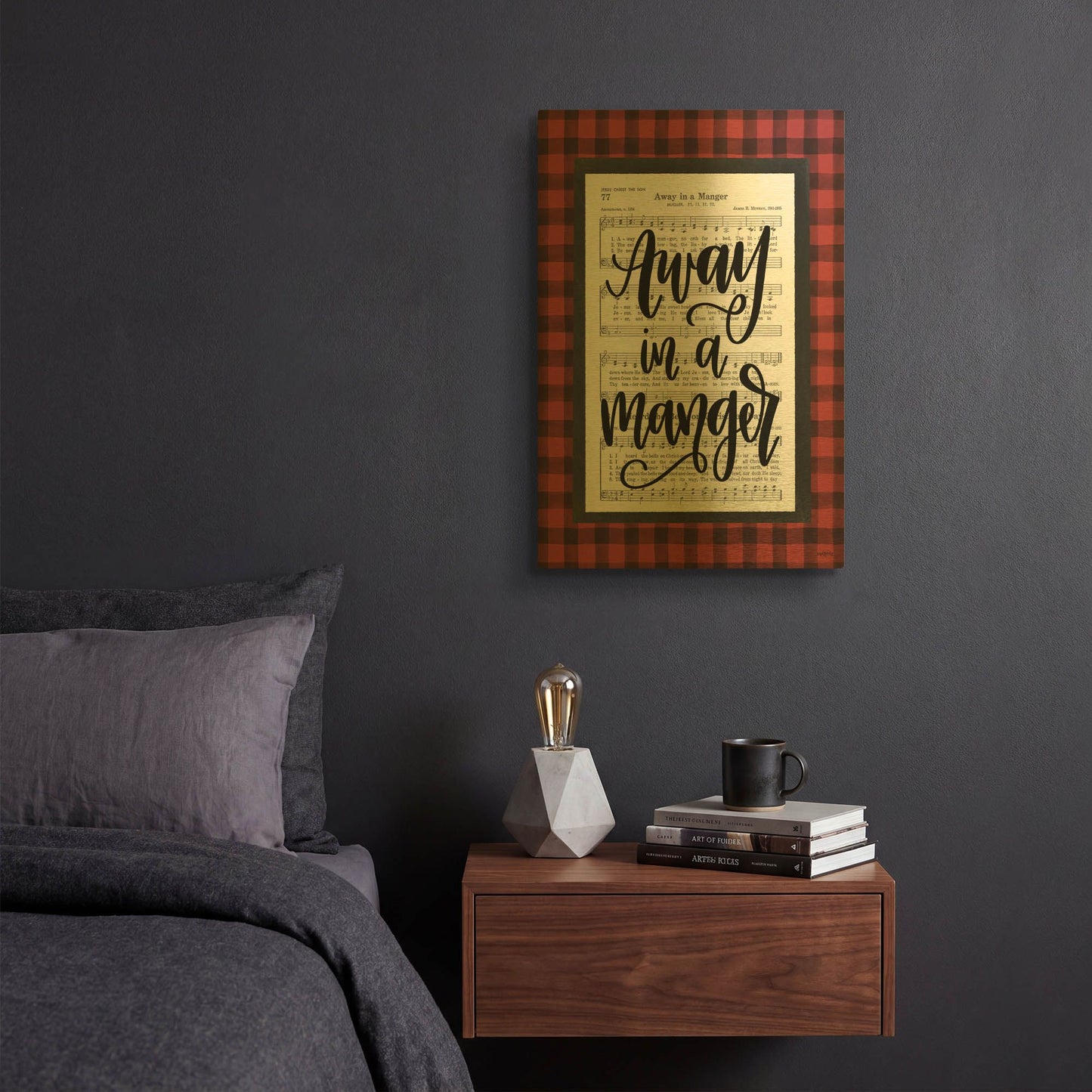 'Away in a Manger' By Imperfect Dust Gold Metal Wall Art