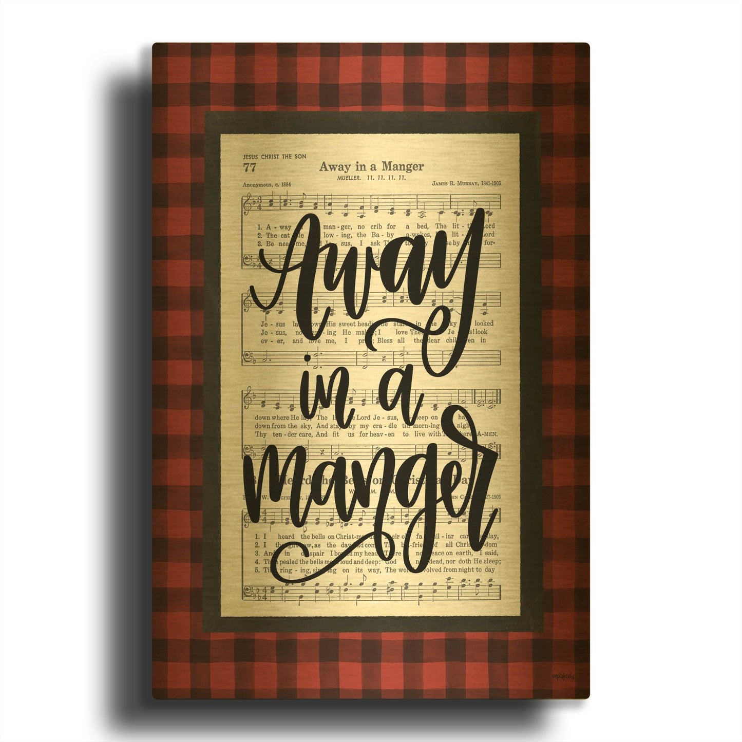 'Away in a Manger' By Imperfect Dust Gold Metal Wall Art