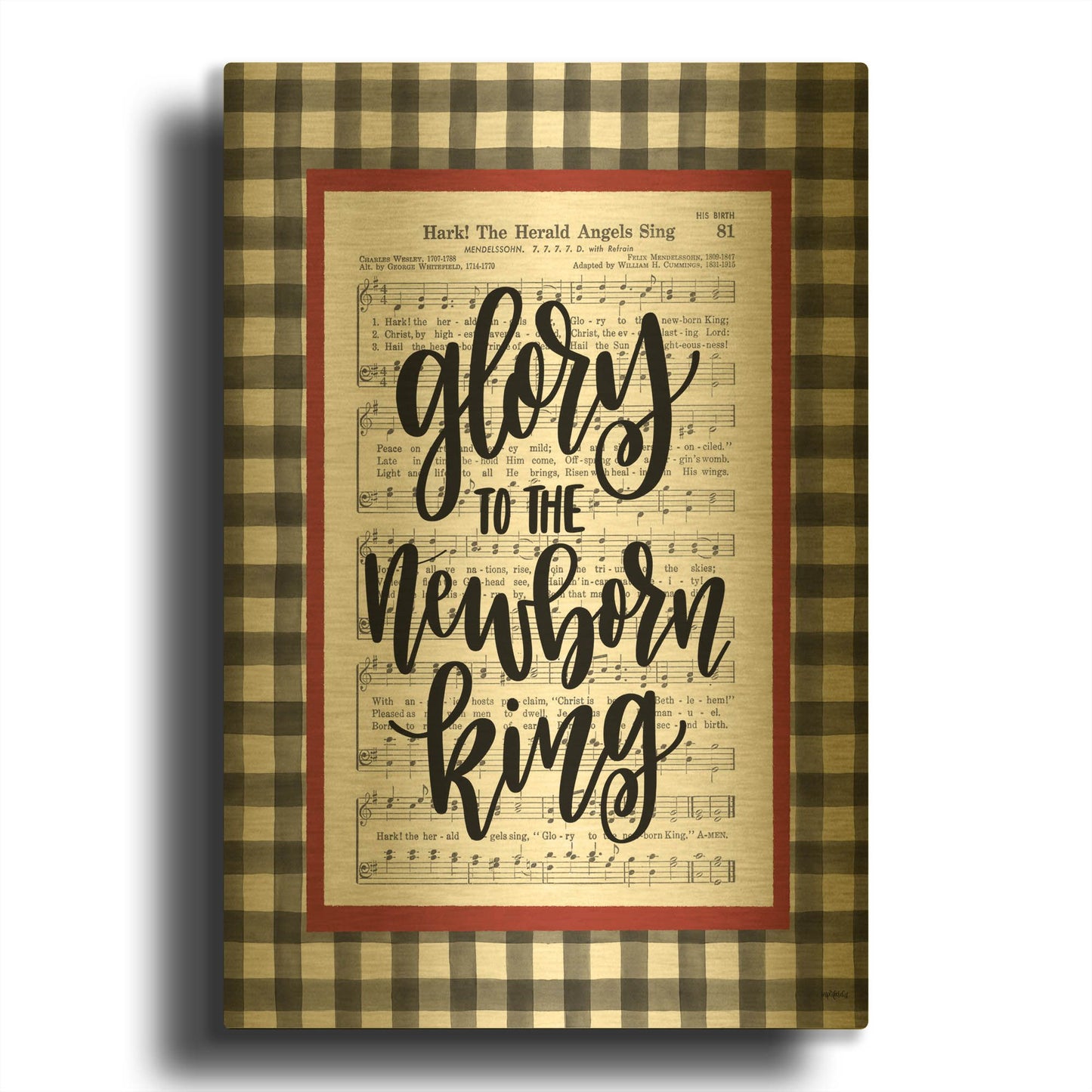 'Glory to the Newborn King' By Imperfect Dust Gold Metal Wall Art